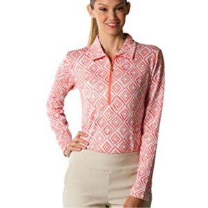 Geometric Pink Long Sleeve Women's Top